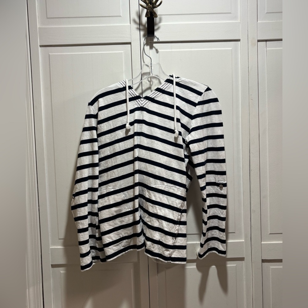 Tommy Hilfiger Navy‎ and White Striped Hoodie